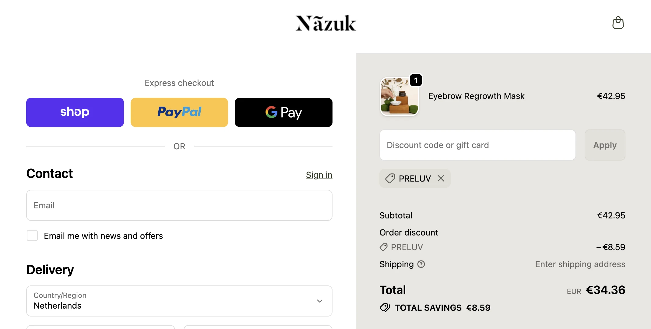 Use Discount Code PRELUV for 20% OFF Sitewide at www.nazukbeauty.com